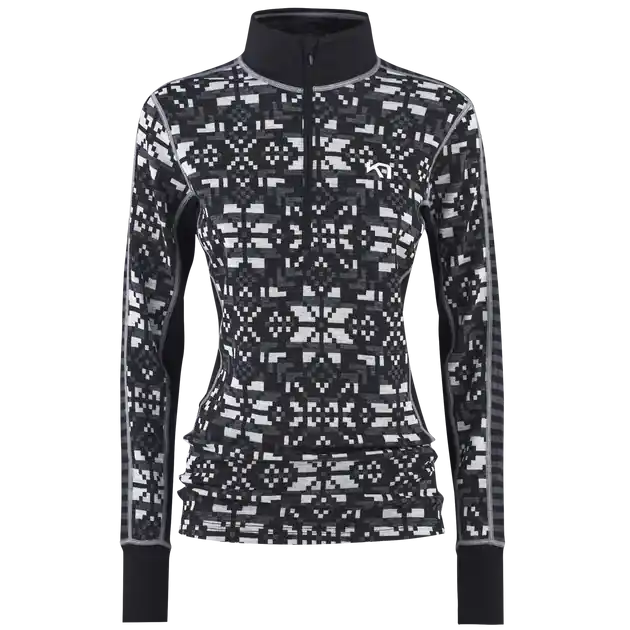Nízká Cena Kari Traa Else Half Zip Baselayer - 100% Merino Wool S černá