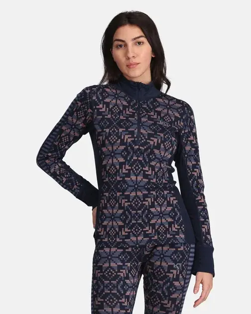 Kari Traa Else Half Zip Baselayer - 100% Merino Wool S tmavě modrá Must-Have