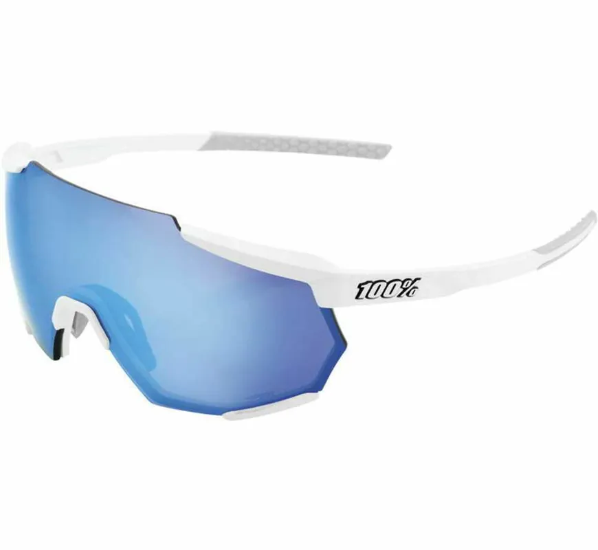 Cenová Bomba Brýle 100% RACETRAP - Matte White - HiPER Blue Multilayer Mirror Lens