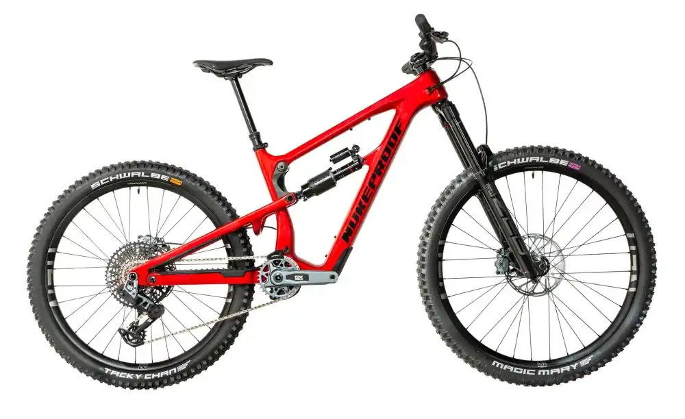 Sezónní Sleva Celoodpružené enduro kolo NUKEPROOF MEGA karbon Pro 290/297 T-GX Red - Velikost M