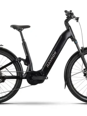 Zlevněný Celoodpružené trekingové elektrokolo Raymon Tavano Comp Wave černé - Velikost XL
