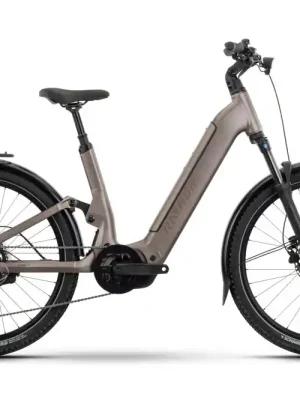 Autentický Celoodpružené trekingové elektrokolo Raymon Tavano Pure Wave hnědé